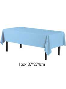 1/3/6/12件裝淺藍色純色塑膠桌巾 54" X 108" 一次性桌巾，適合派對與野餐，適用於婚禮、聖誕節、感恩節、萬聖節 - 淺藍色 - 查看 10