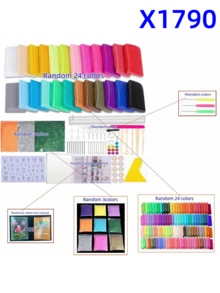 聚合物黏土烘烤烤箱，配備雕刻工具、模具、DIY耳環配件，可根據需求購買 - 彩色 - 查看 15
