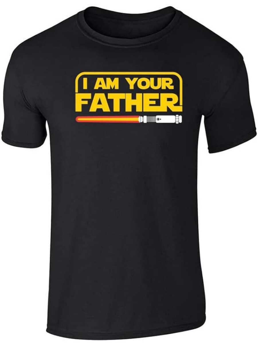 Iconic Science Fiction Phrase With Red And Yellow Lettering, Perfect For Fans On A Men's T-Shirt - 黑色 - 查看 1