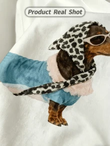 Camisa de manga corta de cuello redondo suave y casual de verano para hombre,Estampado gráfico de perro salchicha elegante para uso diario.Negro - Blanco - Ver 3