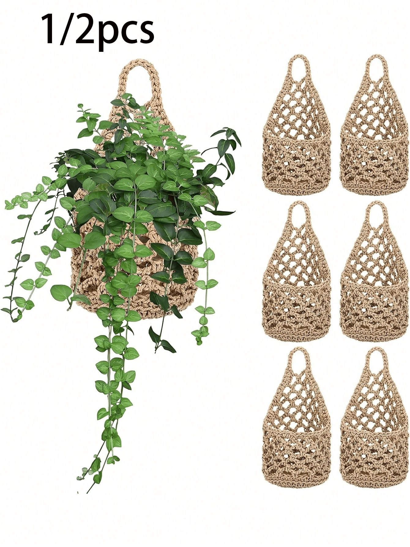 1/2pcs Indoor Hanging Plant Pots, Suitable For Plants Under 4 Inches, Indoor Wall-Mounted Plant Holder, Indoor Wall-Mounted Flower Pots, Hanging Plants - 彩色 - 查看 1