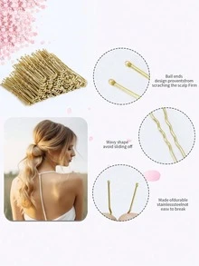 600/500/200/100/50/20 chiếc Kẹp tóc hình chữ U dành cho nữ, dụng cụ tạo kiểu tóc tại salon/studio, phụ kiện tóc cho nữ, dụng cụ làm tóc, phụ kiện làm đẹp, phụ kiện tóc xoăn, phụ kiện tóc, phụ kiện tóc, phụ kiện tóc cho nữ, mùa thu, du lịch, dụng cụ làm tóc, phụ kiện nữ, đồ dùng tóc, mùa thu, phụ kiện tóc - Vàng - Xem 3