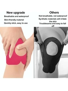Knee Sports Tape, Elastic Breathable Pre-Cut Muscle Sports Tape, Knee Support Pre-Cut K-Tape Stickers, Comfortable Stable & Muscle Support - Multicolor - View 5
