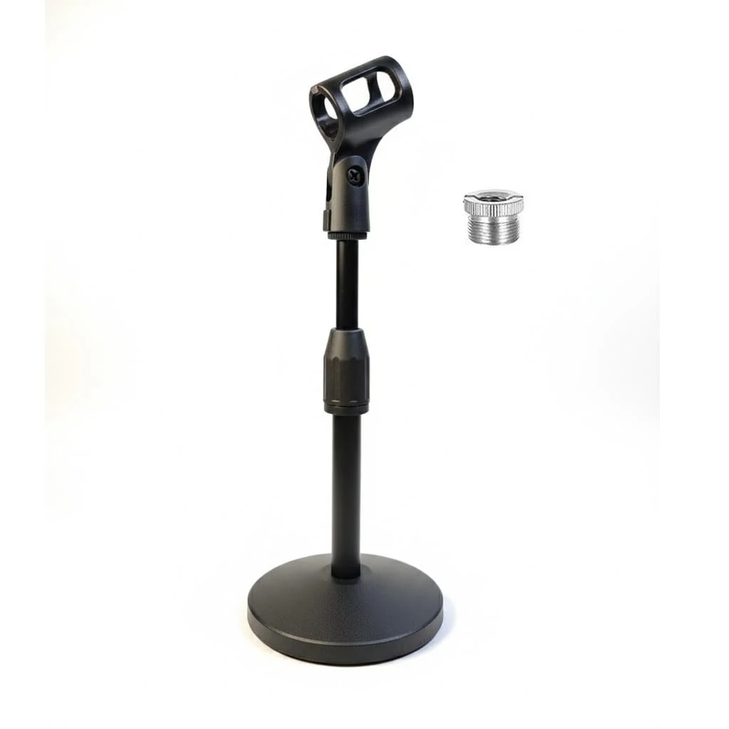 Desktop Microphone Stand Support Adjustable Metal Table Mic Bracket Holder With 5/8" To 3/8" Screw For Blue Snowball Spark - one-size - View 1