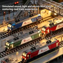 1 pieza Modelo de tren de simulación de escena, hecho de aleación, con sonido y luz simulados, pantógrafo elevable, deslizamiento inercial, adecuado para juguetes infantiles/simulación de escena de tren/construcción DIY/regalos de cumpleaños/colección de entusiastas de trenes - Multicolor - Ver 2