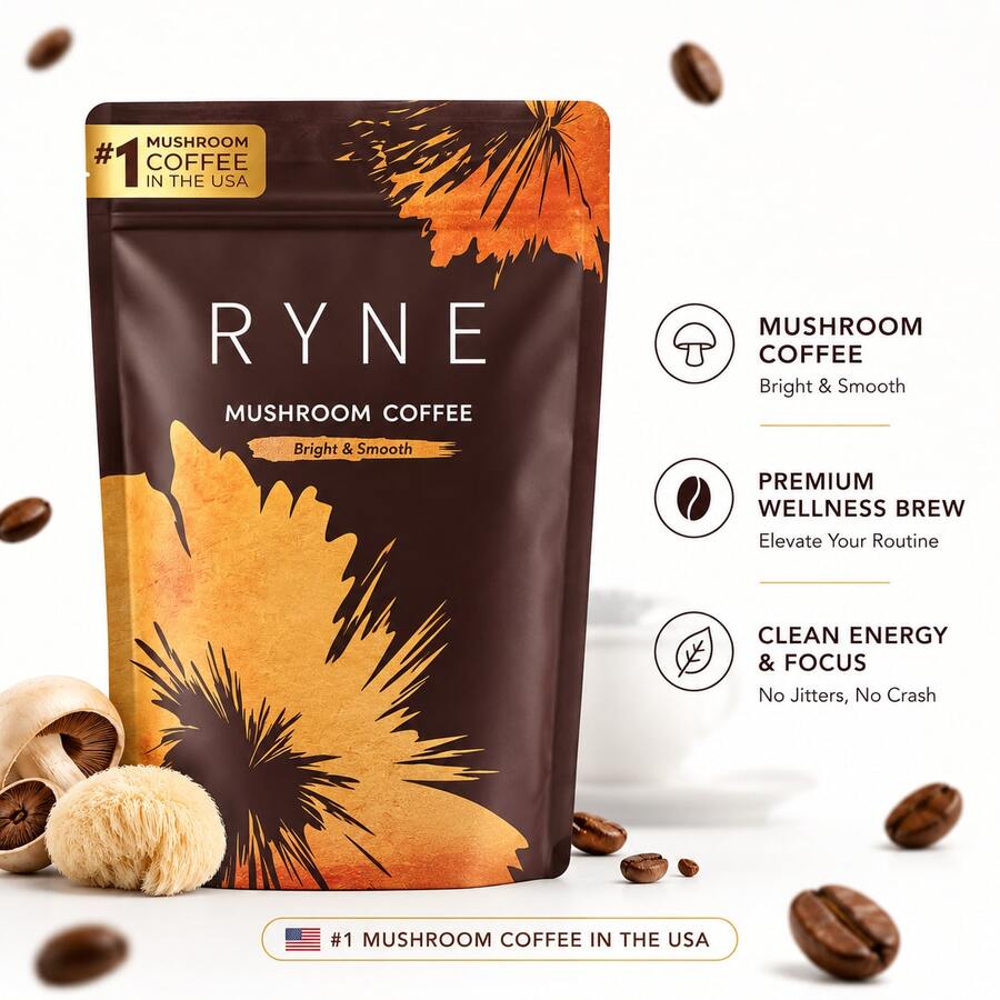 Mushroom Coffee Powder | #1 In The USA | 30 Servings Bright & Smooth Flavor - Clean Energy & Focus, No Jitters, No Crash, Premium Wellness Brew - 30 servings - 查看 1