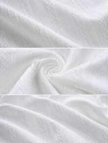 1pc White Vertical Striped Jacquard Ribbed Knit Fabric, Soft Breathable Embossed Embossed Twisted Fabric, Lightweight Breathable Woven Jacquard Cloth, Suitable For DIY Clothing, Dresses, Shirts, Curtains, Home Decor And Sewing Crafts - 1 - View 6