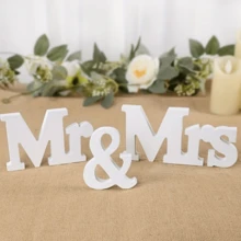 1 Set Elegant Mr. And Mrs. Romantic Love Decor, PVC Material, Suitable For Party, Wedding, Sign-In Table Decoration And Romantic Decor Sign - A - View 1