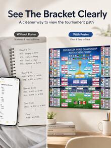 2026 Oversized Schedule Poster, 48 Teams Football Jerseys & National Flags String Banner, Tournament Schedule Football Match Wall Chart Suitable For Home Office Bar Football Club Decoration, Gift For Men - Multicolor - View 8