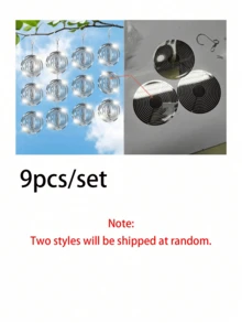 3/6/9pcs Set - Outdoor Bird Repellent, Reflective Owl Windmill, 3D Stainless Steel Bird Deterrent Device, Can Scare Away Birds And Pigeons, Outdoor Hanging Reflective Bird Repellent, Suitable For Yard, Roof, Garden, Can Keep Pigeons Away From Your Home, Yard, Orchard, Also As Home Decor, Wind Chime Decor. - Multicolor - View 13