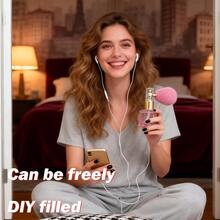 1pc Pink Glass Portable Refillable Spray Bottle, Cute Soft Tone Small Low-Key Compact Practical, Completely Leak-Proof Refillable, Fine Mist Spray For Bag, Multi-Purpose Travel Essential, Beautiful And Cute Gift For Holidays And Parties - Multicolor - View 6