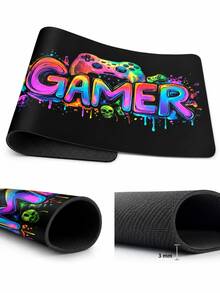 Alfombrilla de ratón grande para juegos, también llamada esterilla de ratón para juegos, alfombrilla de ratón extra grande o accesorio de escritorio. Esta esterilla de escritorio está hecha de fibra de poliéster anti-UV, antideslizante y lavable, diseñada especialmente para computadoras de juegos y presenta un patrón vibrante de consola de juegos. También es una alfombrilla de ratón de escritorio que proporciona una experiencia de deslizamiento suave, una superficie resistente al agua, durabilidad y portabilidad. - Multicolor - Ver 6