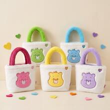 Care Bears 25cm 絨毛托特包，可愛風格，柔軟蓬鬆，女孩迷你單肩手提包，適合旅行與購物 - 彩色 - 查看 2