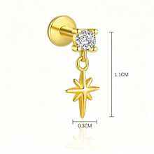 1 Pair S925 Sterling Silver Minimalist Star Stud Earrings, Delicate Versatile Design Earrings For Women - Starlight - View 4