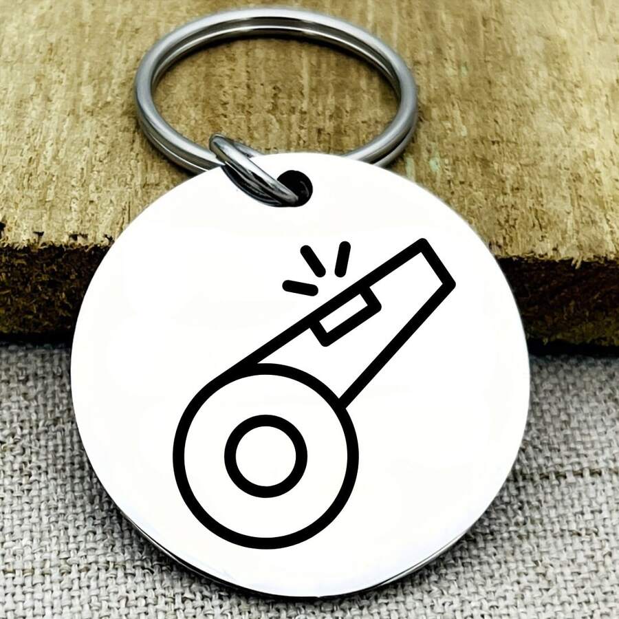Accesorio de collar colgante de acero inoxidable, dije de joyería integrado, etiqueta y llavero, diseño con tema de la Copa del Mundo, atmósfera fuerte, diseño de borde redondeado moldeado en una sola pieza para mayor , accesorio de collar para mascotas confiable y etiqueta de identificación para mascotas - Multicolor - Ver 1