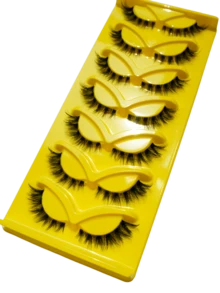 7 Pairs Luxury Thick & False Eyelashes - Dense & Fluffy, Cat Eye False Eyelashes Create Dewy Makeup Look, Moisturizing Feel, Reusable - View 1