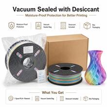 PLA+ 3D Printer Filament 1.75mm, 1.25KG Multicolor Rainbow PLA Plus FDM Filament, Smooth Printing, Helps Reduce Tangling, Low Warping, For Most FDM 3D Printers, Models, Prototypes, Desk Decor & DIY Projects - View 10