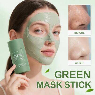 Green Tea Mask Stick For Oily Skin Face Clay Mask Stick For Pore Care And Blackhead Care Smooth Looking Skin And Glow Skin Daily Skin Care