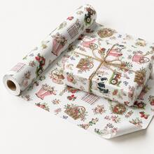5m Roll Wrapping Paper, Cute Cow Pattern In Pink, 43cm X 500cm Coated Paper, Thickened Gift Wrapping Paper, Suitable For Birthday Gifts, Bachelorette Parties, Gift Decorations, And General Holiday Use - Dairy Farm - 5m - View 6