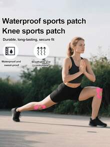 Knee Sports Tape, Elastic Breathable Pre-Cut Muscle Sports Tape, Knee Support Pre-Cut K-Tape Stickers, Comfortable Stable & Muscle Support - Multicolor - View 3