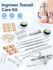 Bộ dụng cụ điều trị móng chân mọc ngược, bộ 1/3/9/12 món nâng móng, dũa, kìm cắt và nẹp móng bằng thép không gỉ, dụng cụ chăm sóc móng chân chuyên nghiệp cong dày, bộ sửa móng chân chăm sóc bàn chân cho gia đình và salon, nam nữ người cao tuổi, đồ dùng thiết yếu khi đi du lịch - Nhiều màu - Xem 11