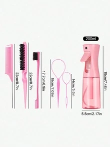 7PCS Styling Hair Set, Hair Design Comb Set, Curling Comb, Smoothing Comb, Styling Comb, Tail Comb And Braiding Tools, Cute Bow Stickers, Suitable For Boys And Girls, Y2K - Multicolor - View 12