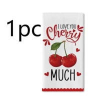 2 Packs Cherry Kitchen Towels, Gingham Check & All-Over Print. Absorbent, Quick-Dry, Lint-Free Polyester Microfiber, Machine Washable. Great For Cleaning, Drying Dishes & Summer Decor. - Multicolor - View 10