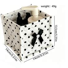 Fresh Large Polka Dot Square Storage Basket, Multiple Colors Available, Student Dormitory Makeup Organizer Storage Basket - Multicolor - View 2