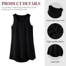 Women'S "JESUS KING" Slogan Graphic Sleeveless Tank Dress - Casual Loose Fit Round Neck T-Shirt Dress, Gold Crown Art A-Line Mini Dress, Christian Fai - 黑色 - 查看 4
