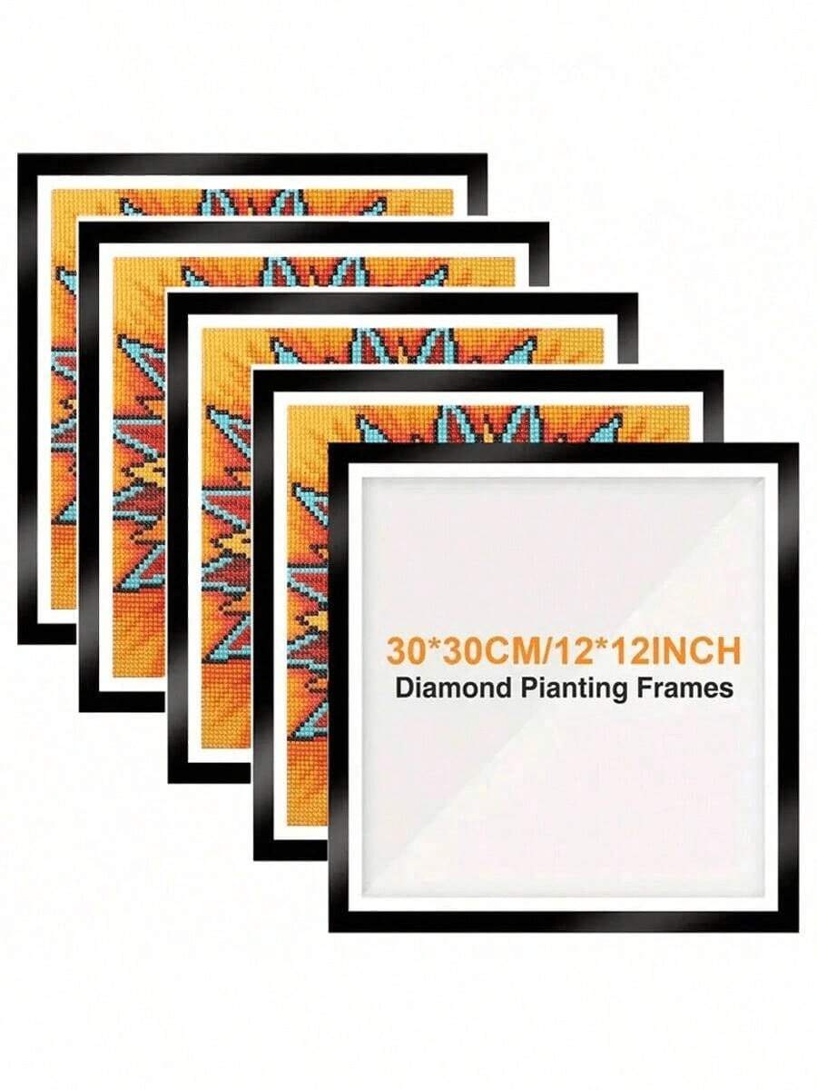1/3/5件鑽石畫框,適用於11.81x11.81英吋/30x30公分正方形鑽石畫畫布,磁吸式自黏鑽石畫框,適用於牆壁、窗戶、門內裝飾 - 彩色 - 查看 1