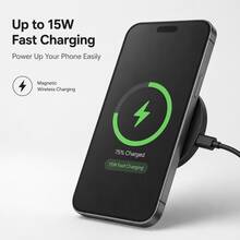 RAYDONIXLIPPOR 15W Magnetic Wireless Charger, Compatible With Phone 17/16/15/14/13/12 Series And Earbuds 4/3/2/Pro, Ultra-Thin USB-C Fast Charging Pad, Compact Portable Wireless Charging Disc, Lightweight ABS Magnetic Charger, Suitable For Desk, Bedside, Travel, White And Black Available (Includes Charging Cable) - Multicolor - View 1