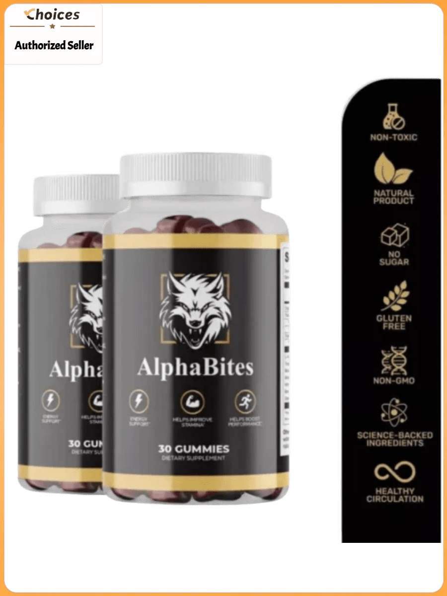 Alpha Bites Herbal Blend Gummies | Maca Root Tongkat Ali Sea Moss Manuka Honey | Dietary Supplement | 30 Count (1 Bottle) - 2瓶 - 查看 1
