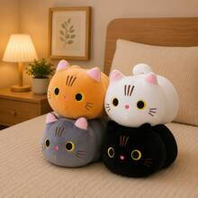 1个可爱卡通猫咪毛绒玩具，柔软毛绒小猫玩偶，多种颜色可选，家居装饰，儿童生日礼物，送给女朋友、闺蜜的礼物，母亲节礼物，儿童节礼物 - 彩色 - 查看 1