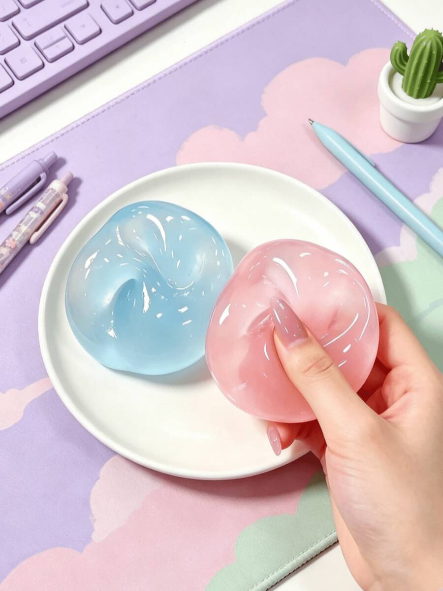 1/2個感官紓壓玩具,可塑形慢回彈藍色麥芽糖捏捏球,6cm圓形麥芽壓力緩解捏捏玩具,適合作為理想的節日禮物、生日禮物、復活節禮物、萬聖節禮物、聖誕禮物、派對小禮物填充 - 彩色 - 查看 1