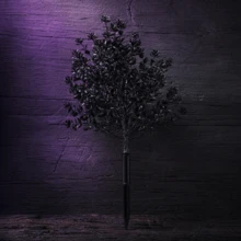 1pc Halloween Black Artificial Plant Stake, Spooky Eucalyptus Branch For Outdoor Garden, Yard And Patio Gothic Decor - Black - View 5