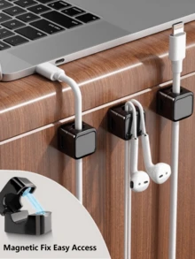 Minimalist Magnetic Cable Clips, Self-Adhesive Desk And Car Cable Organizer, Tidy Cable Management Holder (3/6/9pcs) - Magnetic - View 2