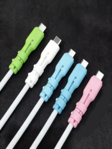6pcs Charging Cable Protector, Anti-Break Cable Organizer, Data Cable Protector, Data Cable Sleeve, Compatible With USB-C Laptop, Tablet And Phone Anti-Break Charging Cable Protector - Multicolor - View 2