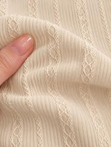 1pc White Vertical Striped Jacquard Ribbed Knit Fabric, Soft Breathable Embossed Embossed Twisted Fabric, Lightweight Breathable Woven Jacquard Cloth, Suitable For DIY Clothing, Dresses, Shirts, Curtains, Home Decor And Sewing Crafts - 1 - View 32