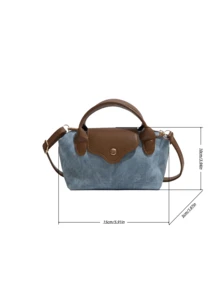 New Fashion Solid Color Minimalist PU Bucket Bag, Popular Elegant High-End Style, Hand-Carry/Shoulder/Crossbody, Suitable For Work, Shopping, Dating, Versatile - Brown - View 3