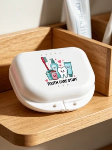 Tooth Print Letter Print, 7-Color Braces Retainer Box, Denture Box, Braces Box, Ideal Protective Case For Travel, Home, School, Gym, Camping, Office, Car And Other Occasions, Suitable For Teenagers, Adults, Orthodontic Patients, Braces Wearers, Invisible Aligner Users. - Multicolor - View 18