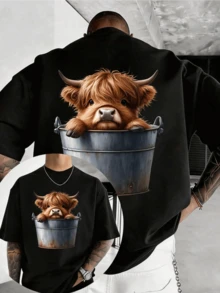Men T-Shirts - 黑色 - 查看 1