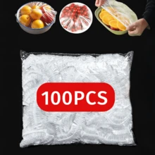 100个/包 一次性食品保鲜膜、淋浴喷头套、多用途收缩袋、一次性鞋套、加厚厨房食品保鲜膜、冰箱食品罩、弹性可拉伸罩 - 彩色 - 查看 13