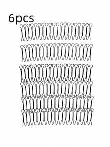 (Attention! Please Check The Size Before Ordering.) 6pcs/2pcs/1pc Wavy Bangs Clip, Elegant Hollow Oval Metal Tool, Perfectly Tames Frizzy Bangs, Solid Color, Suitable For 14 Years And Above, Includes Comb And Smoothing Brush - Mesh - View 11