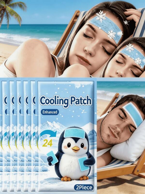 Cooling Patch, Ice Compress Patch, Cooling Gel Patch, Portable Self-Adhesive Cooling Gel Patch, Suitable For Work Fatigue, Friend Gatherings, Outdoor Activities, Business Travel, Beach Vacation, Holiday Celebrations, Farewell Gift, (Suitable For All Seasons)