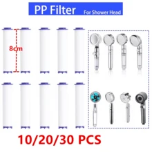 10/20/30pcs Shower Head Replacement Filter Cartridges - Rectangular, Full Coverage, Bathroom Essential (Length 8cm, Please Check Size Before Ordering) - White - View 2