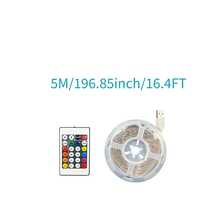 1入 智慧 RGB LED 燈條，USB 供電變色燈條，具跑馬燈與流水動態效果，自黏式燈條，鮮豔流動色彩燈光，適合臥室氛圍、電競房佈置、居家裝飾與派對飾品 - 24-Key 5050 Dream Color - 查看 10