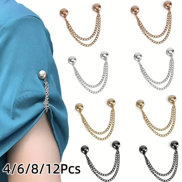 4/6/8/12pcs Women Fashion Magnetic Clips - Multi-Function Scarf Holder & Shawl Fixator, Mixed Colors, No Damage To Clothes