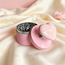 1PC, 63MM Pink Handle Effort-Saving Grinder, 4-Layer Metal Structure, Girly Anti-Slip Easy-To-Operate Portable Grinding Tool - View 1