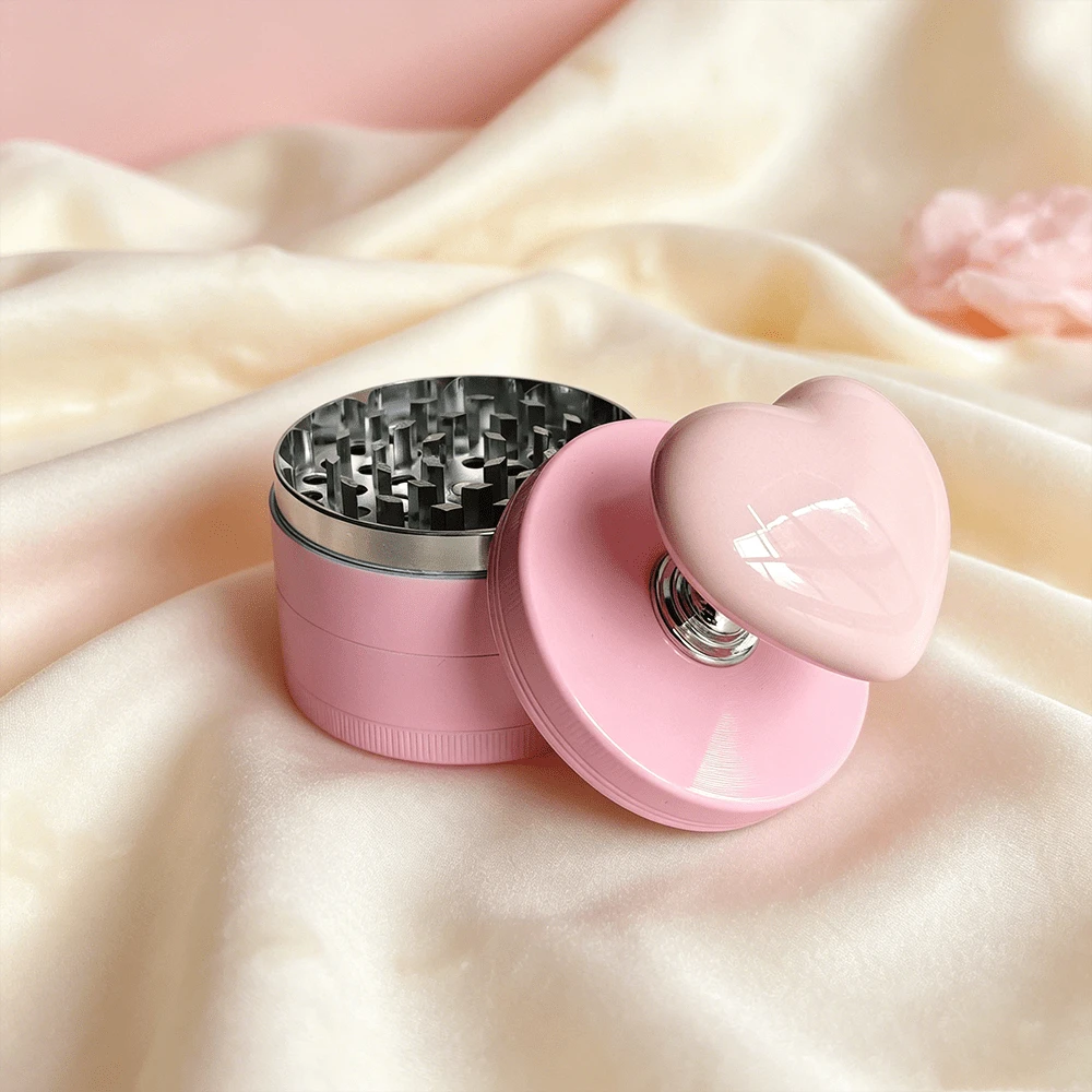 1PC, 63MM Pink Handle Effort-Saving Grinder, 4-Layer Metal Structure, Girly Anti-Slip Easy-To-Operate Portable Grinding Tool - View 1