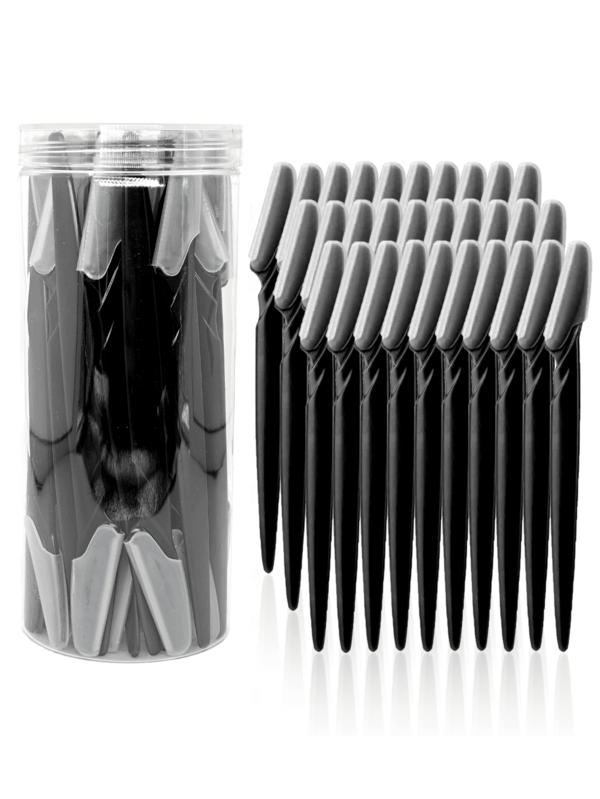 60/30/12/6/3/1 Stück Schwarzer Augenbrauen-Rasierer-Set, Augenbrauen-Trimmer und Rasierer, Peeling-Rasierer, Körperhaartrimmer und Gesichts- & Augenbrauen-Rasierer-Set, Langgriff-Klingen mit Präzisionsschutz, Pflege-Tools für Frauen, geeignet für täglichen Gebrauch oder Reisen, Make-up, günstiger Preis, Raumdekoration, Kosmetikaufbewahrung, Reise, Schlafzimmer, Make-up-Accessoires, Augenbrauen-Rasierer, günstiger Preis, Weihnachtsgeschenk, Kosmetik, Make-up-Tools, Billige Waren, Geschenk, Geschenk für Frauen, Weihnachtsgeschenk